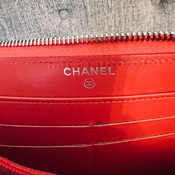 Chanel Coral Patent Leather Zip-Around Wallet - Picture 9 of 16